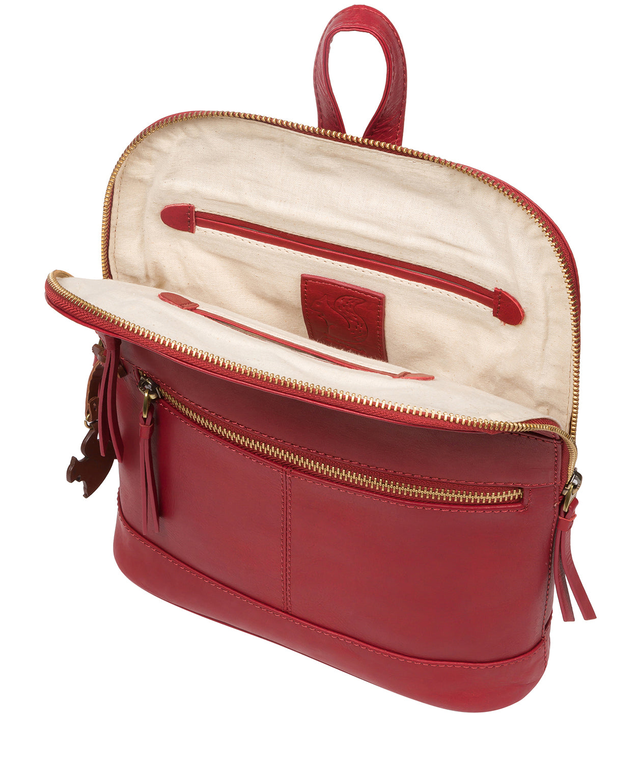 'Francisca' Chilli Pepper Leather Backpack