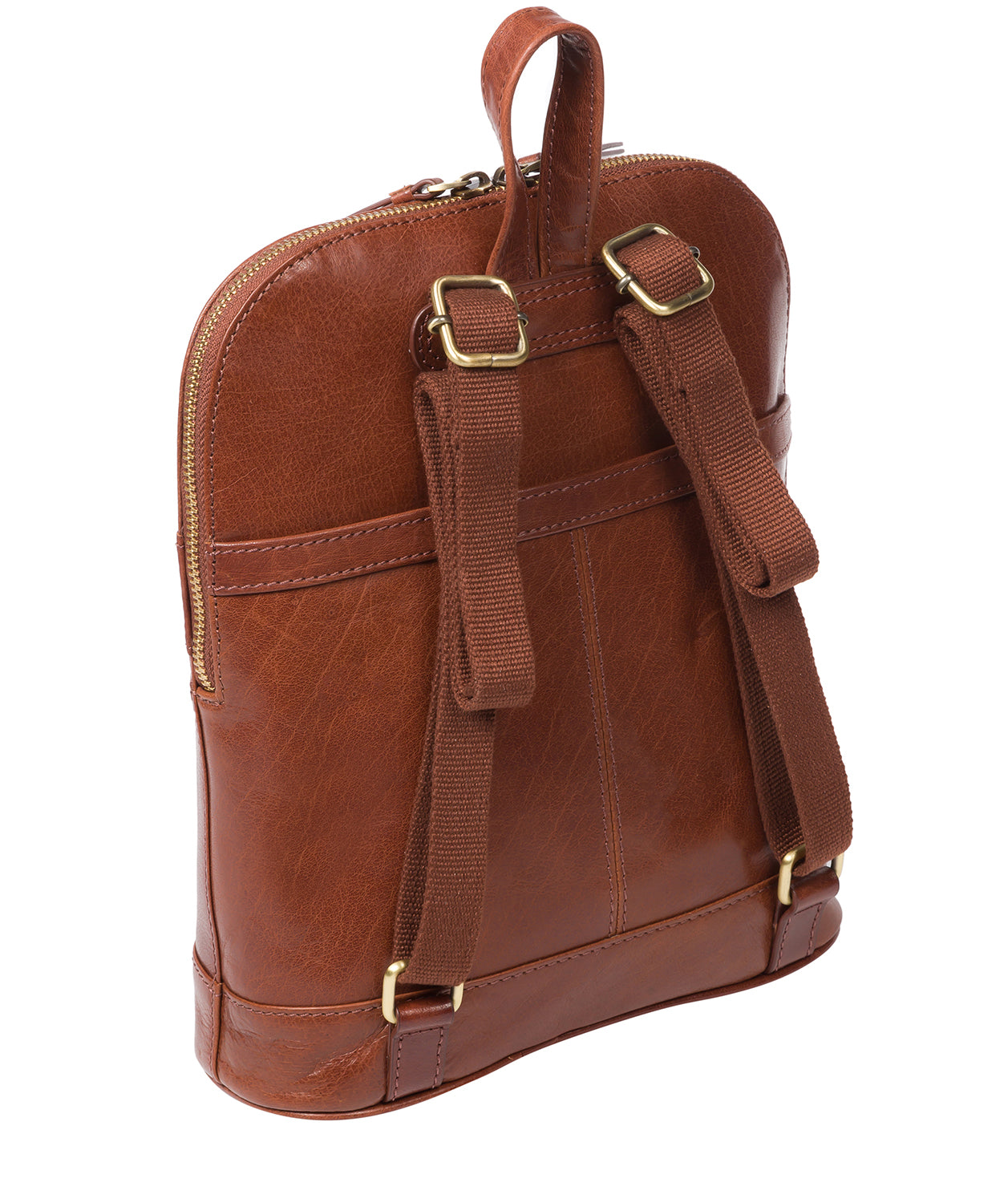 'Francisca' Conker Brown Leather Backpack