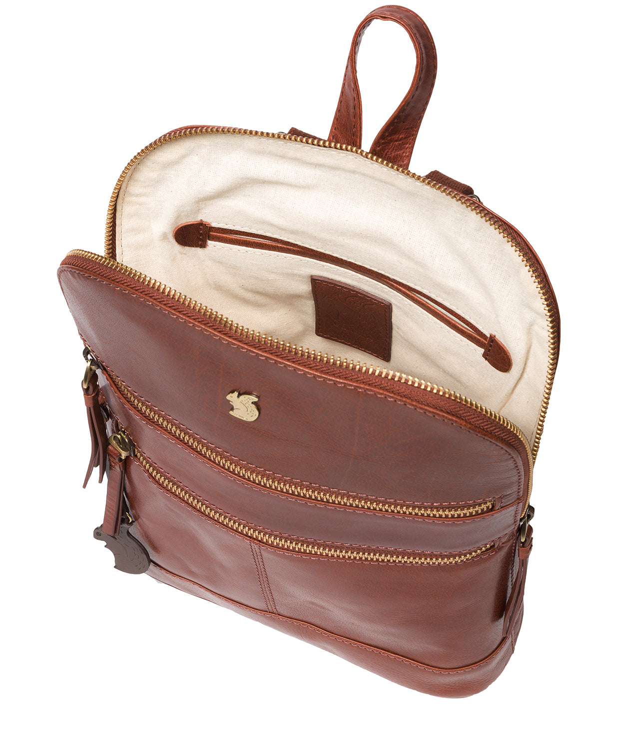 'Francisca' Conker Brown Leather Backpack