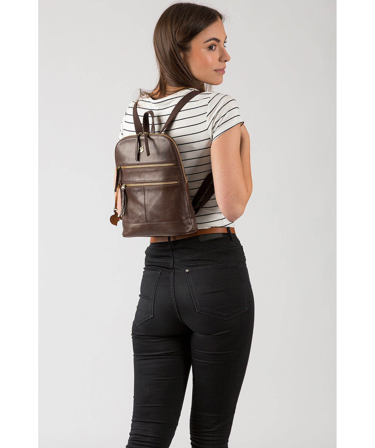 'Francisca' Dark Brown Leather Backpack Pure Luxuries London