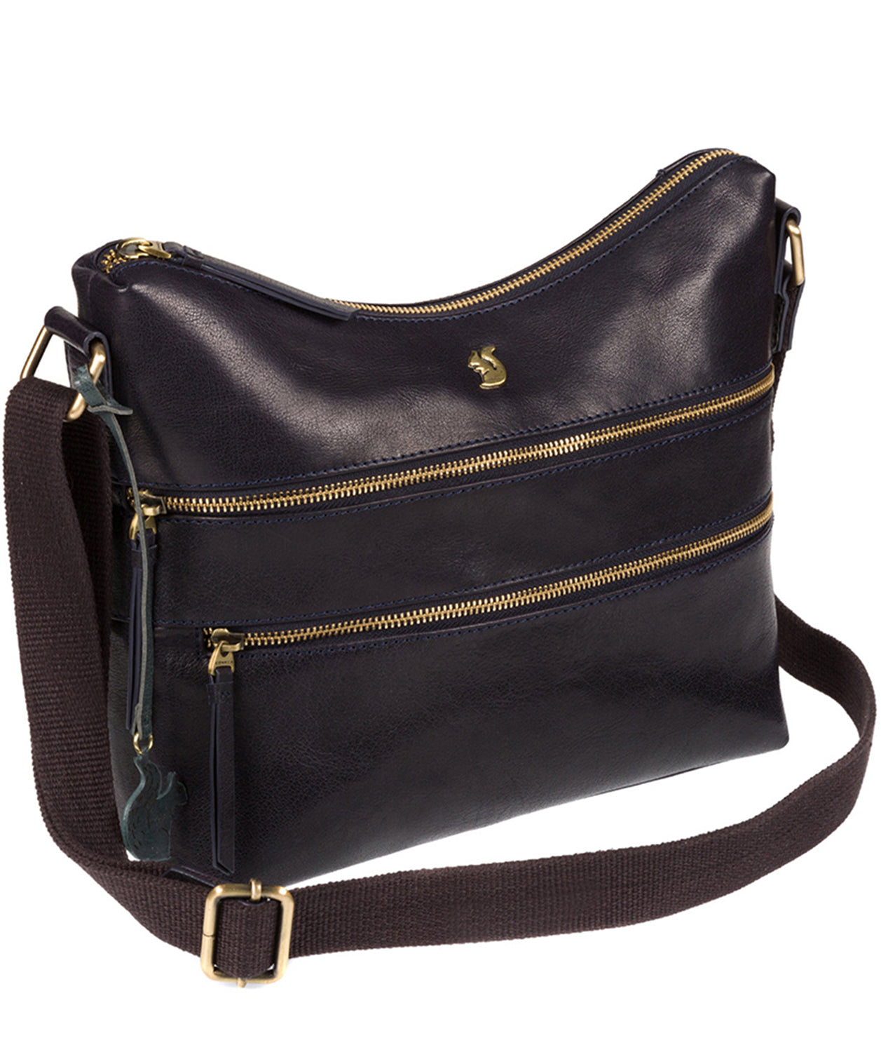 'Georgia' Navy Leather Shoulder Bag image 5
