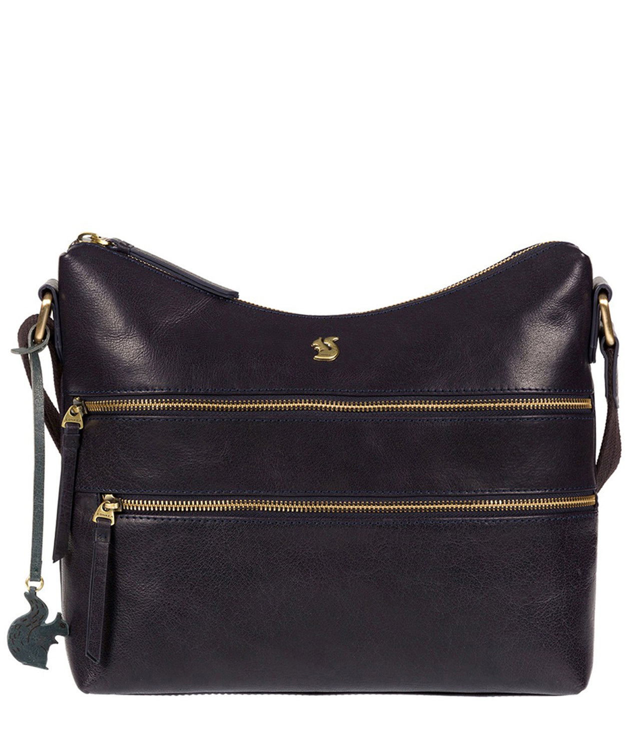 'Georgia' Navy Leather Shoulder Bag