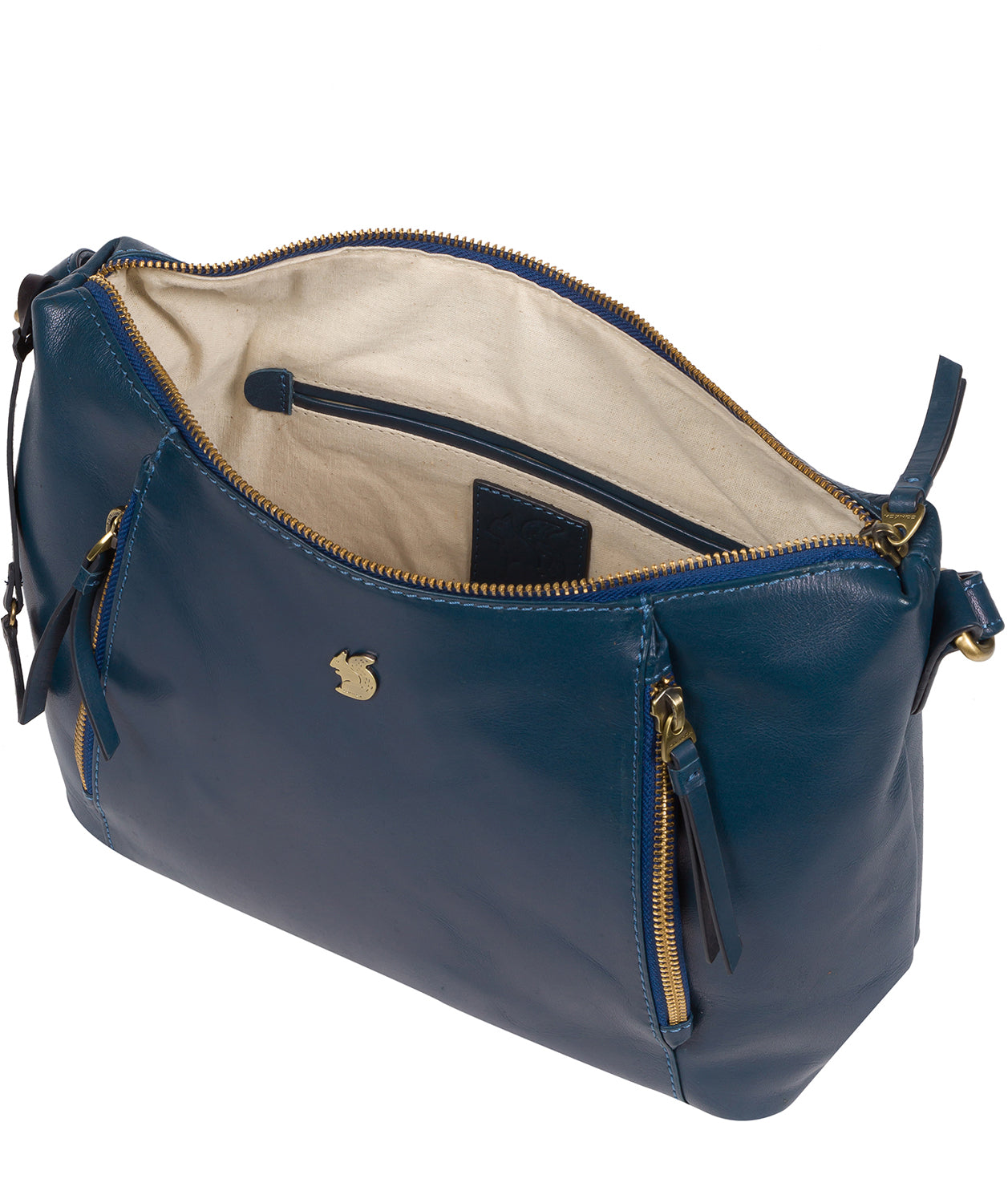 'Esta' Snorkel Blue Leather Cross Body Bag