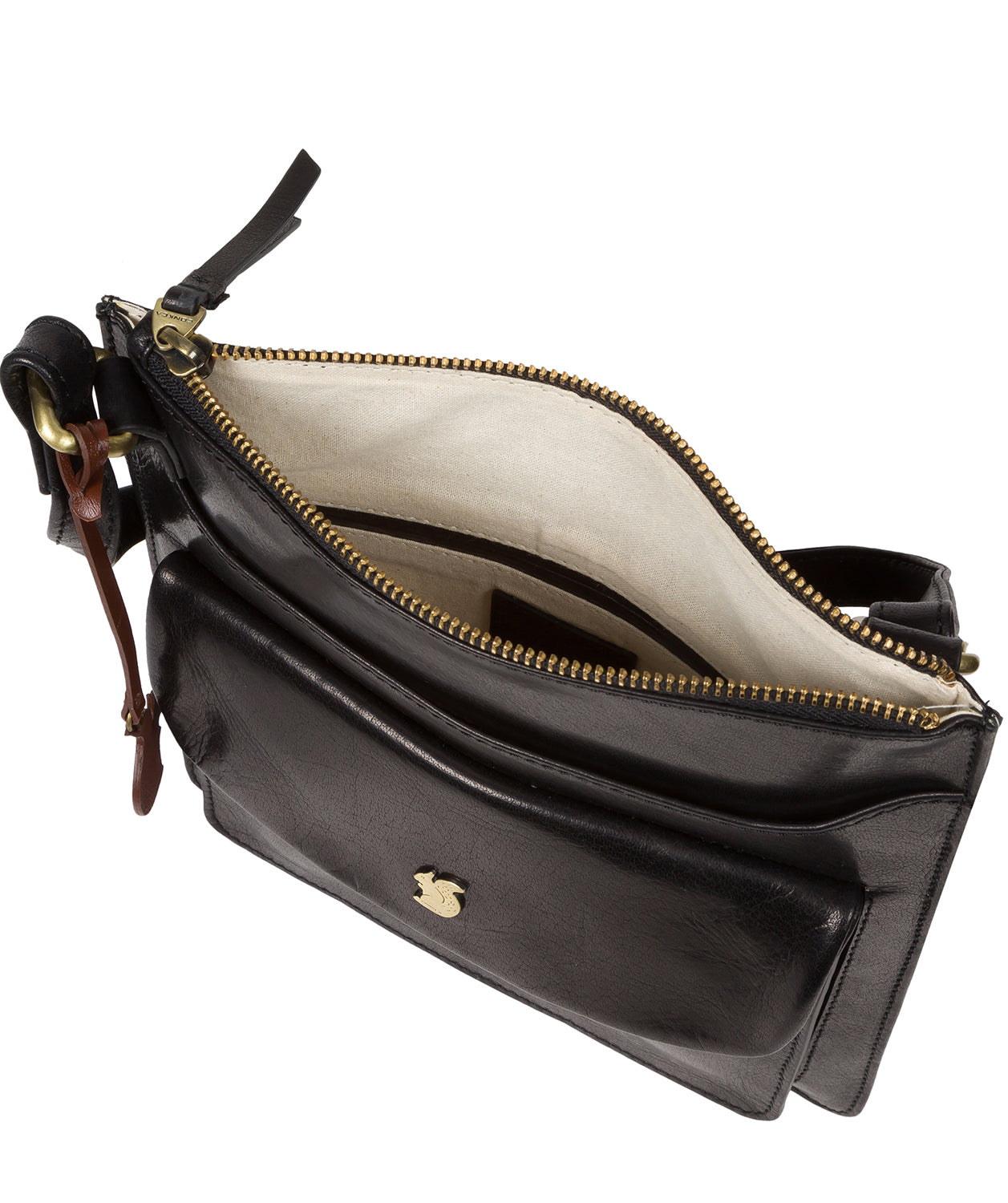 Conkca London Originals Collection #product-type#: 'Lauryn' Black Leather Cross Body Bag