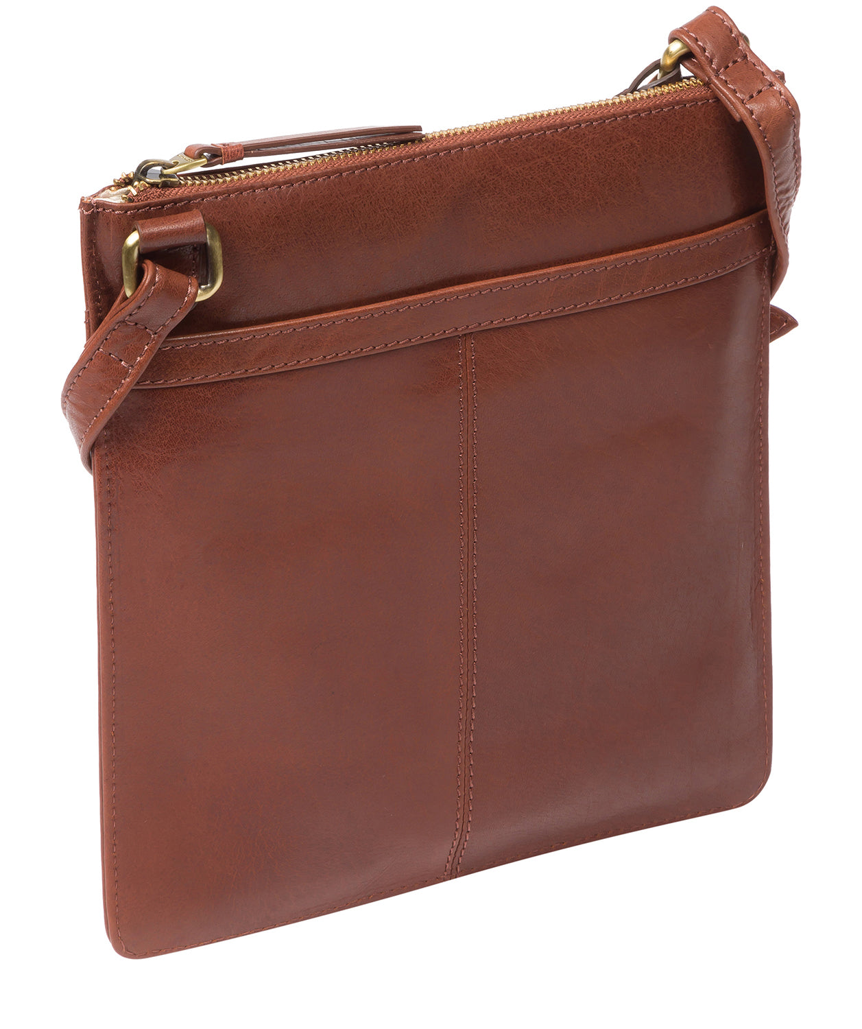 'Lauryn' Conker Brown Leather Cross Body Bag