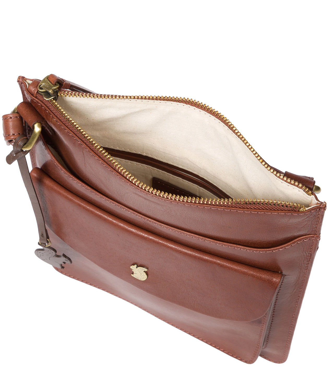 'Lauryn' Conker Brown Leather Cross Body Bag