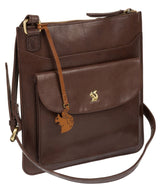 'Lauryn' Dark Brown Handcrafted Leather Cross-Body Bag