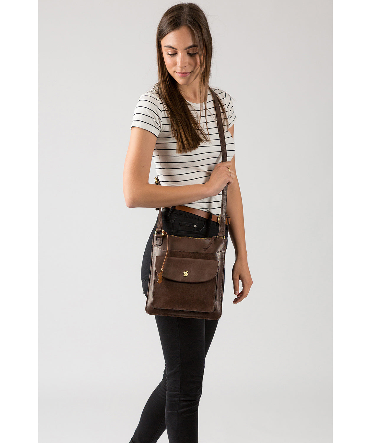 'Lauryn' Dark Brown Handcrafted Leather Cross-Body Bag
image 2