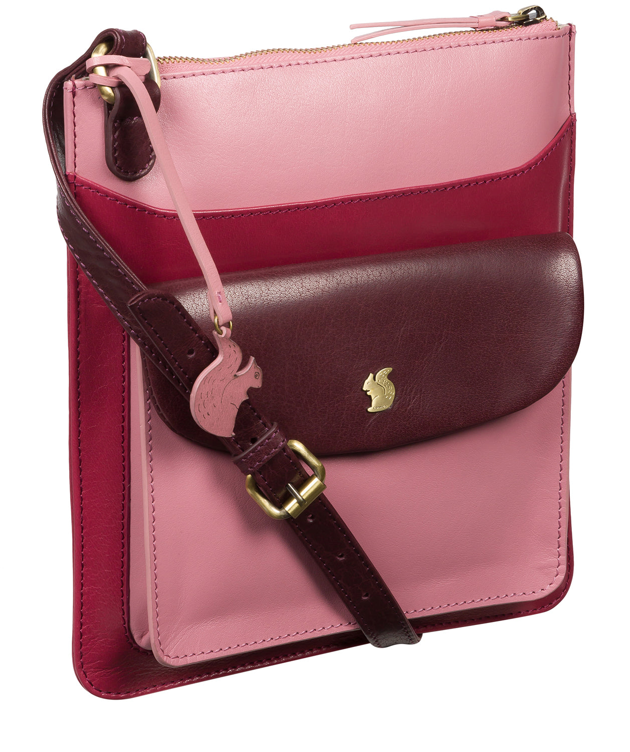 'Lauryn' Orchid, Blush and Plum Leather Cross Body Bag