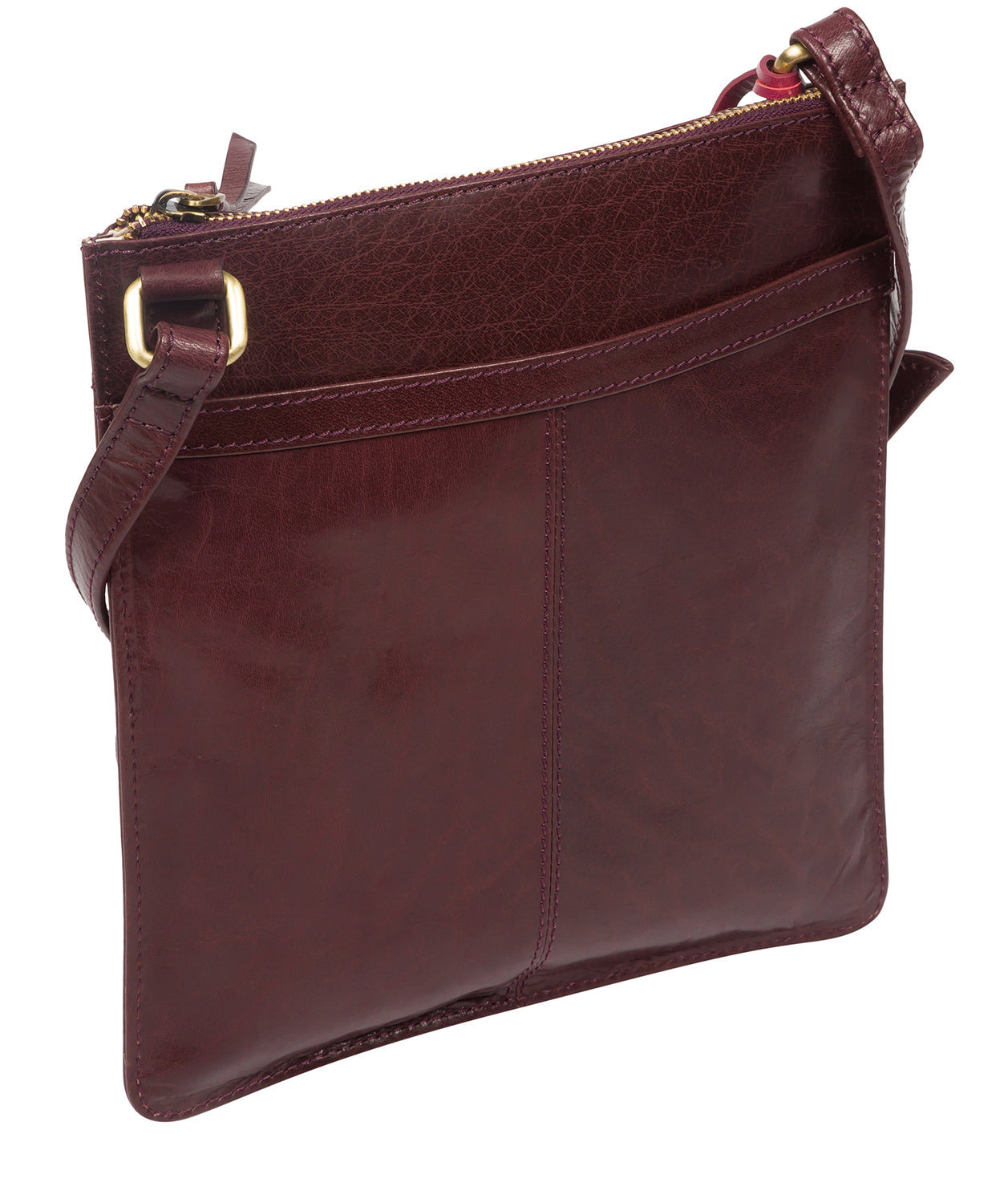 'Lauryn' Plum Leather Cross Body Bag