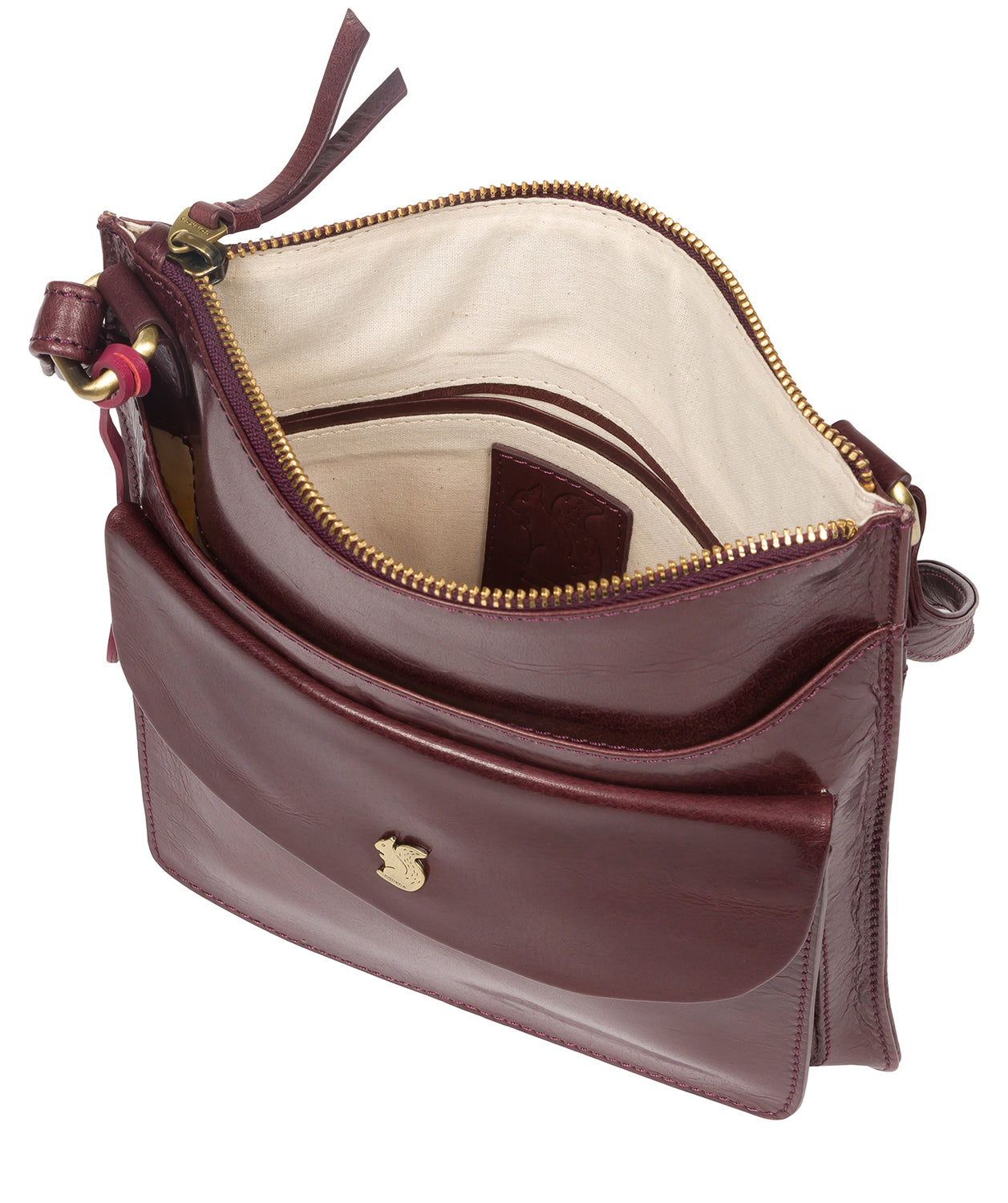 'Lauryn' Plum Leather Cross Body Bag