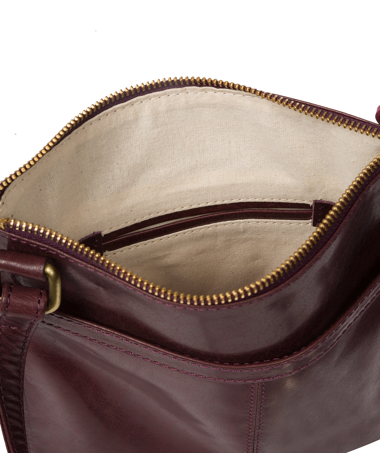 'Lauryn' Plum Leather Cross Body Bag