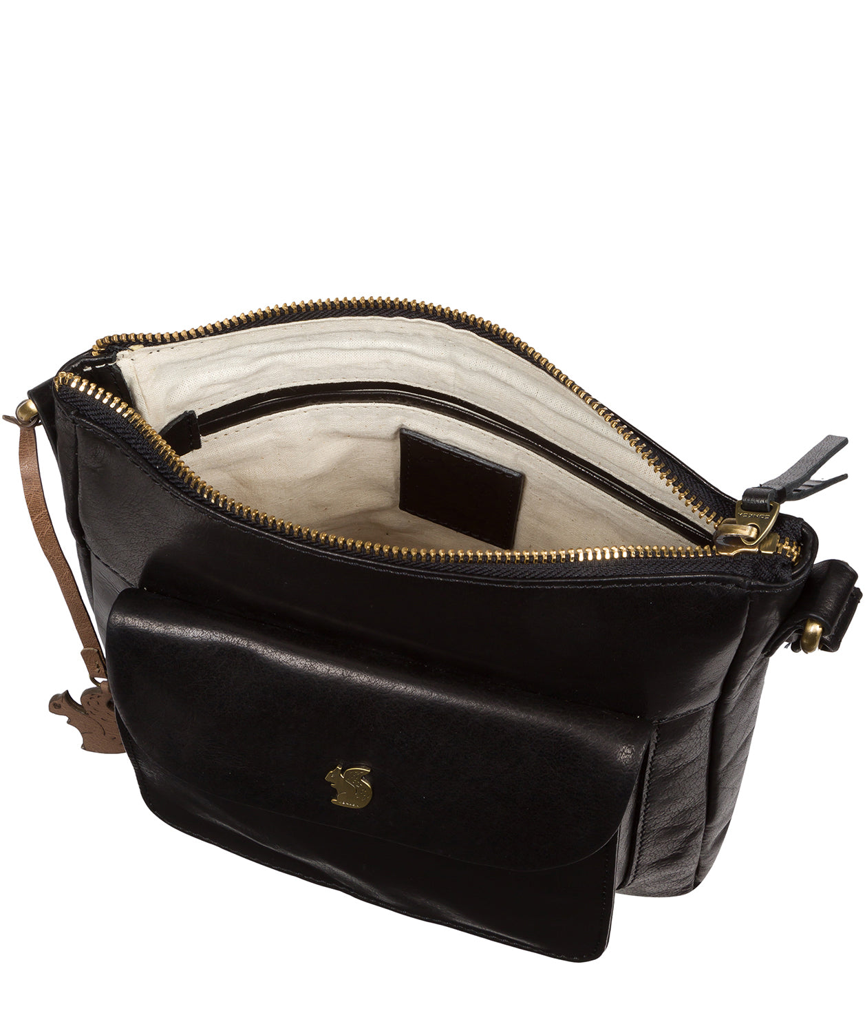 Conkca London Originals Collection #product-type#: 'Shona' Black Leather Cross Body Bag