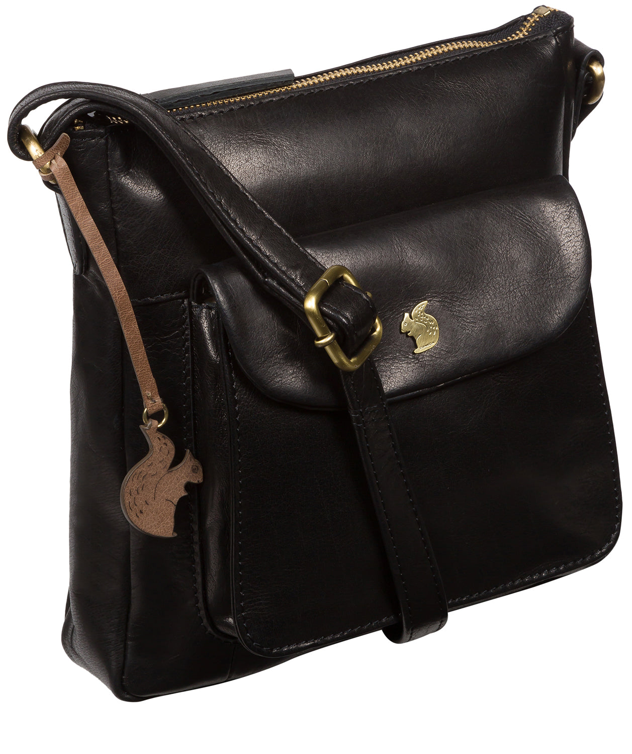 Conkca London Originals Collection #product-type#: 'Shona' Black Leather Cross Body Bag