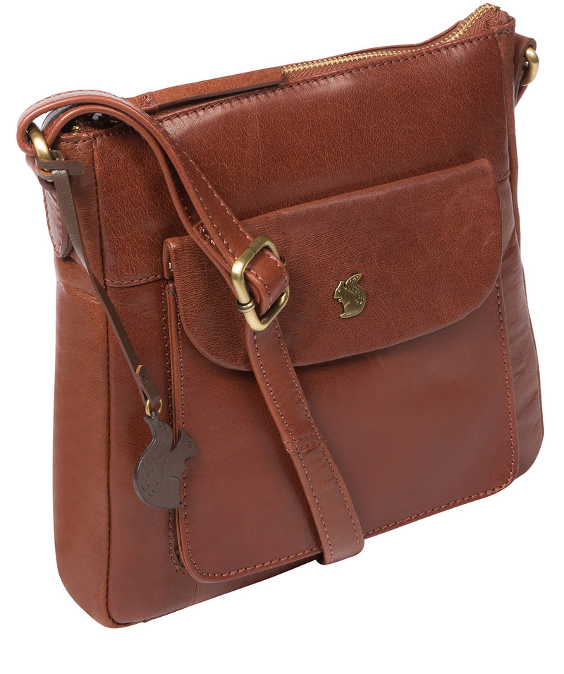 'Shona' Conker Brown Leather Cross Body Bag