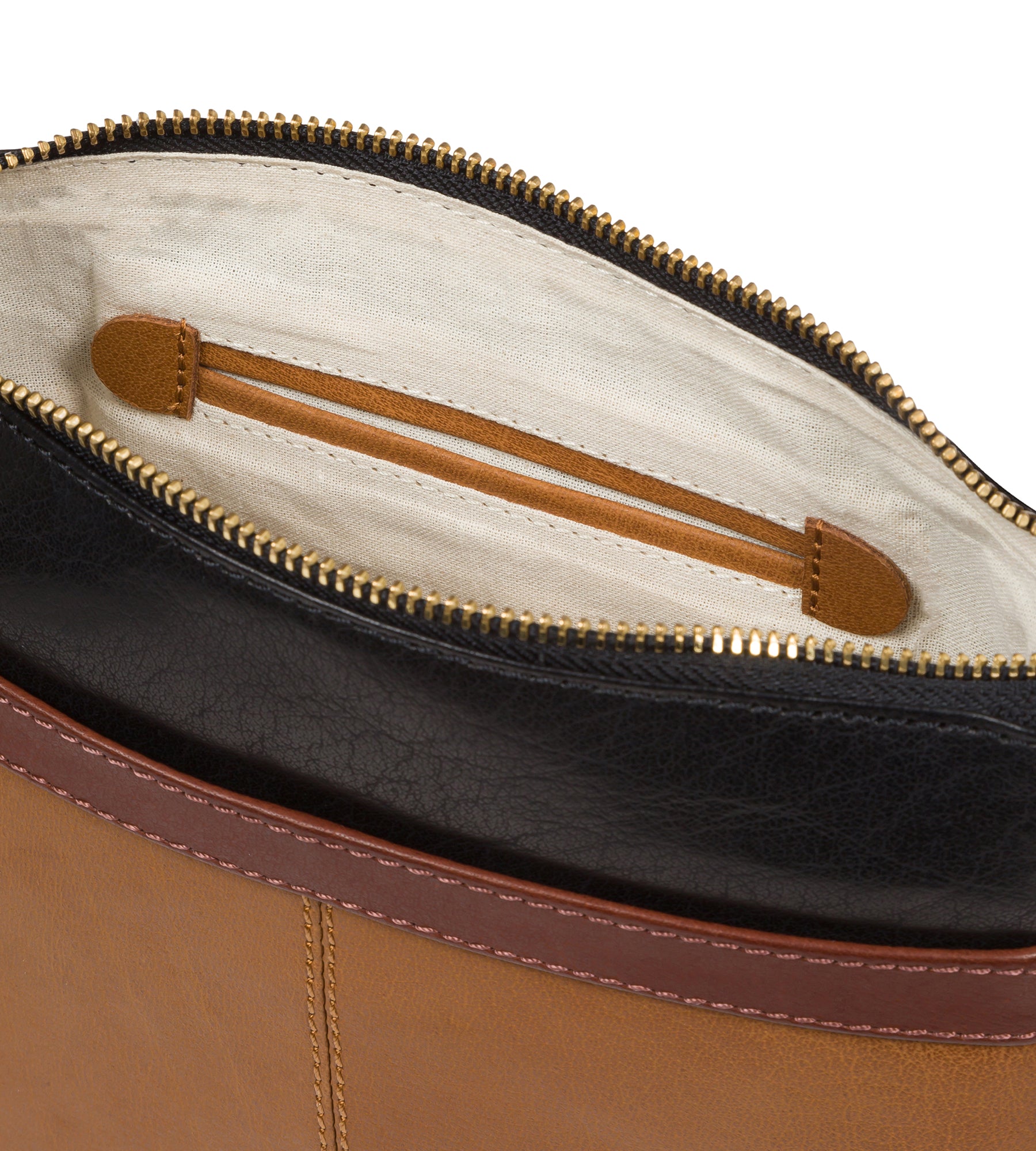 'Shona' Dark Tan, Black & Conker Brown Leather Cross Body Bag