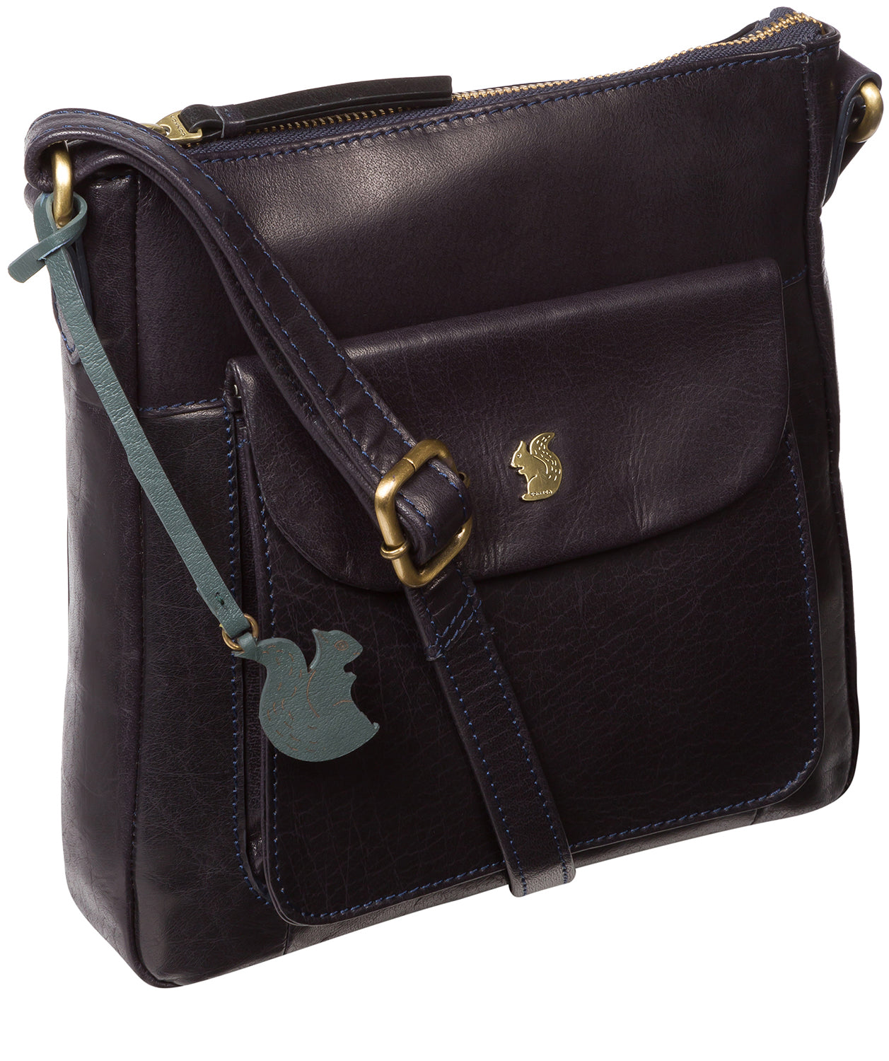 'Shona' Navy Leather Cross Body Bag