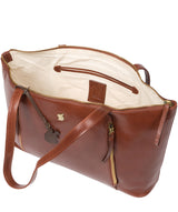 'Clover' Conker Brown Leather Tote Bag