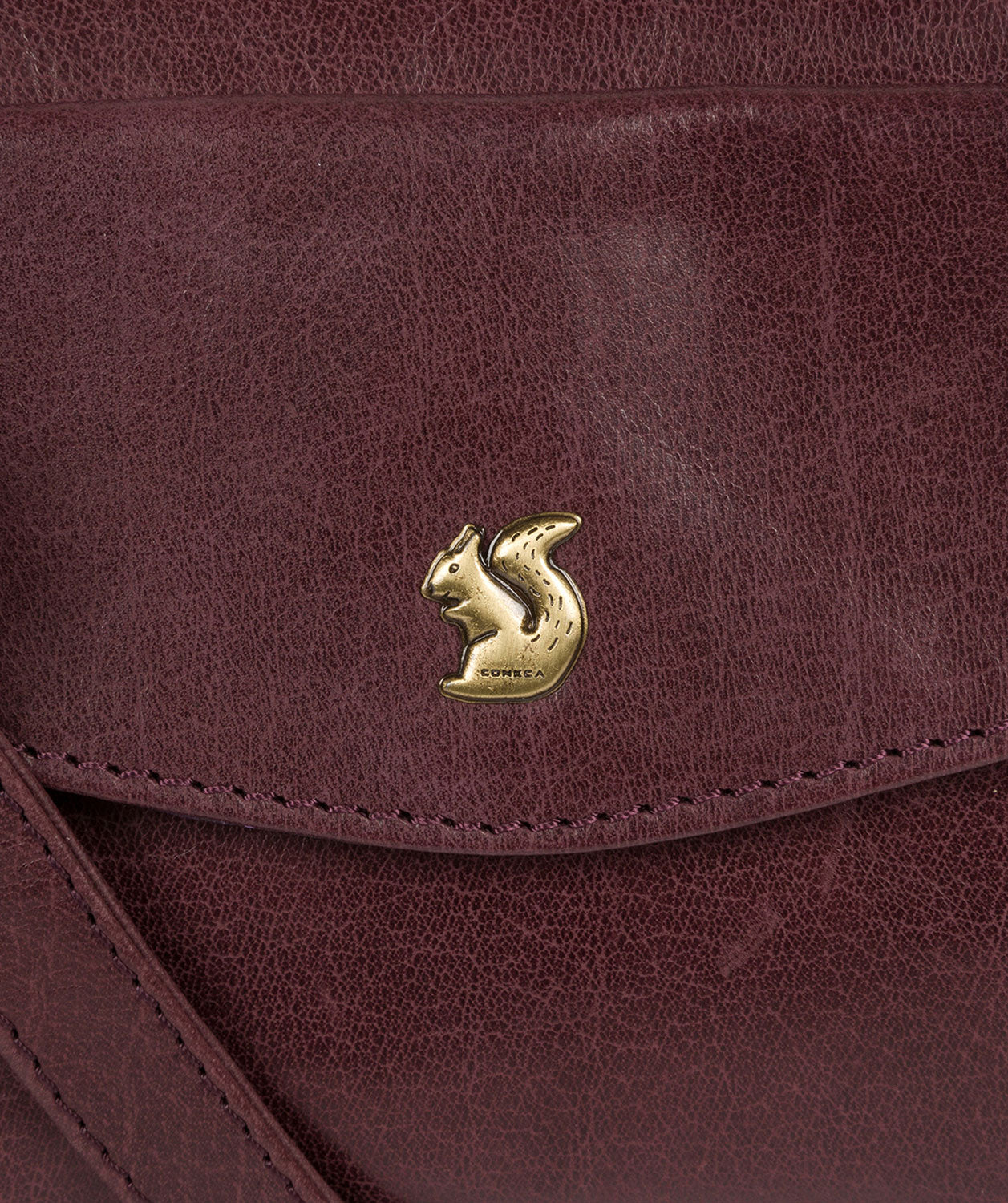 'Alana' Plum Leather Shoulder Bag