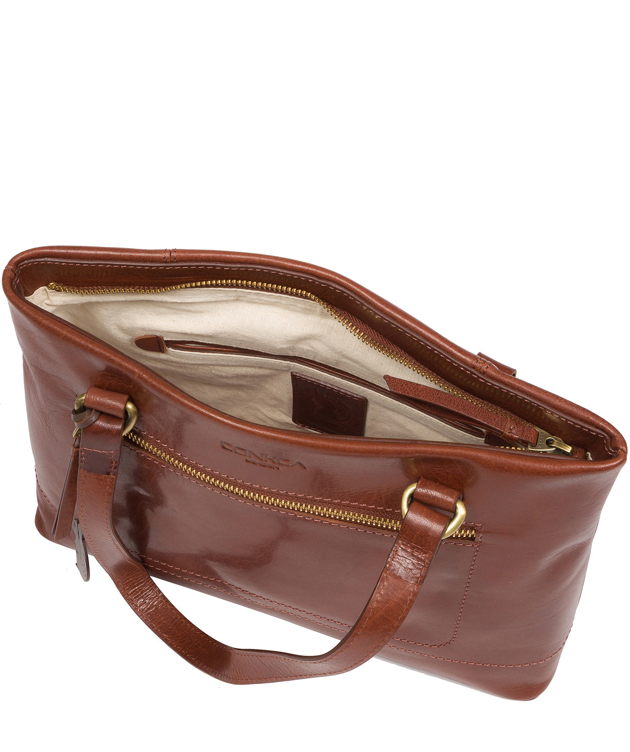 'Alice' Conker Brown Leather Handbag