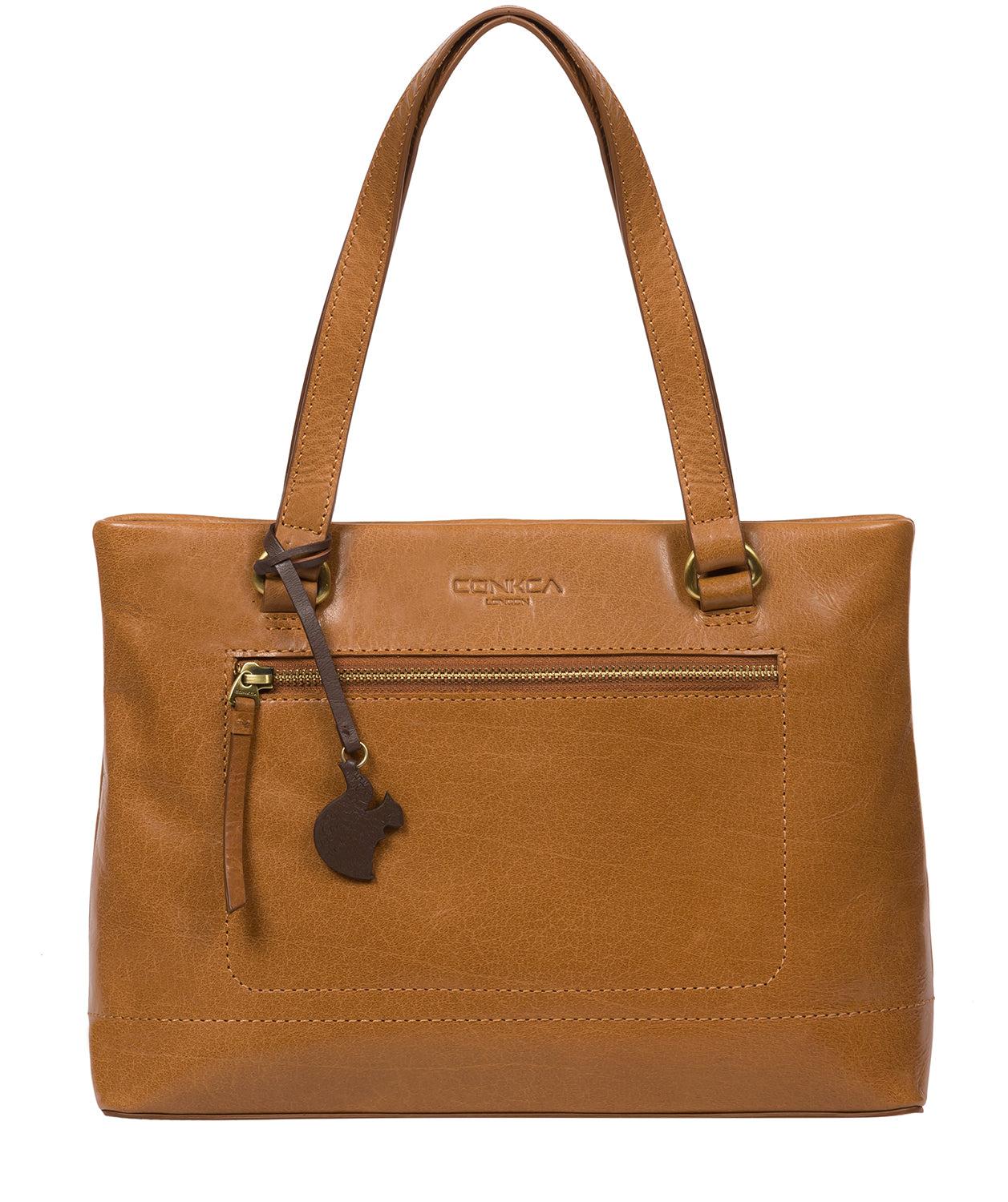 'Alice' Dark Tan Leather Handbag