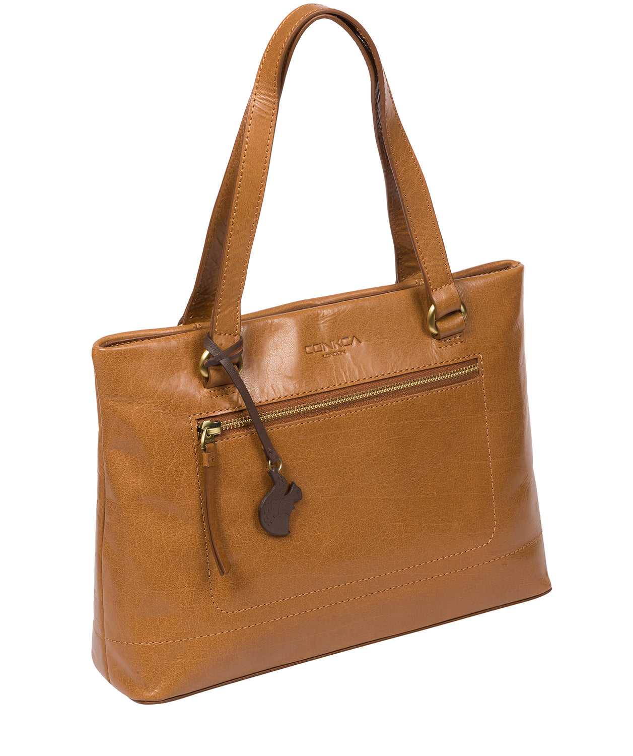 'Alice' Dark Tan Leather Handbag