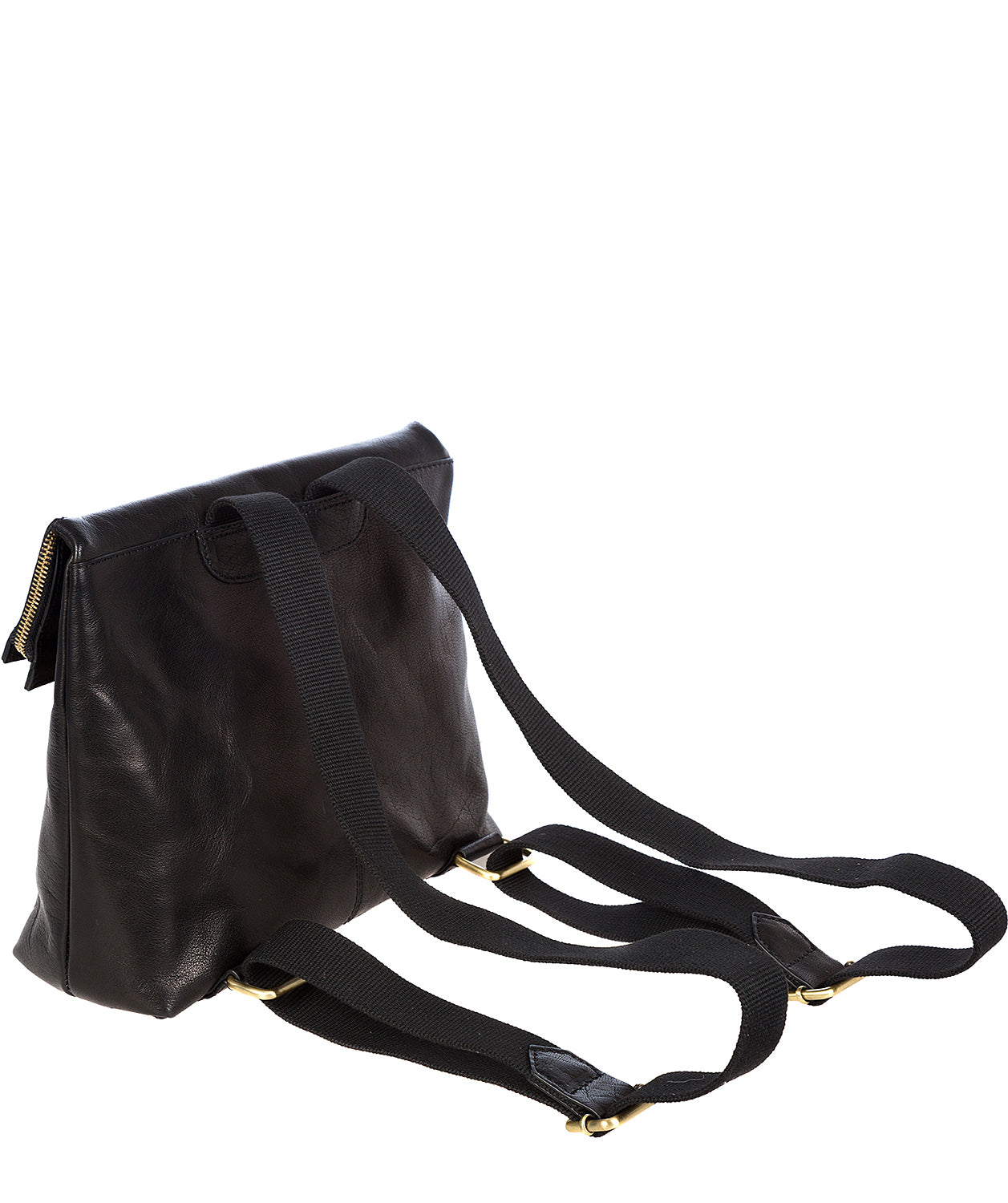 'Anoushka' Black & Conker Brown Leather Backpack