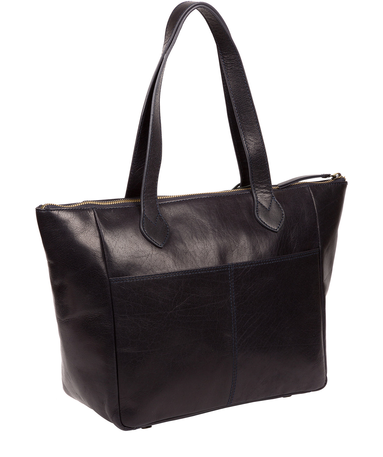 'Harp' Navy Leather Tote Bag Pure Luxuries London