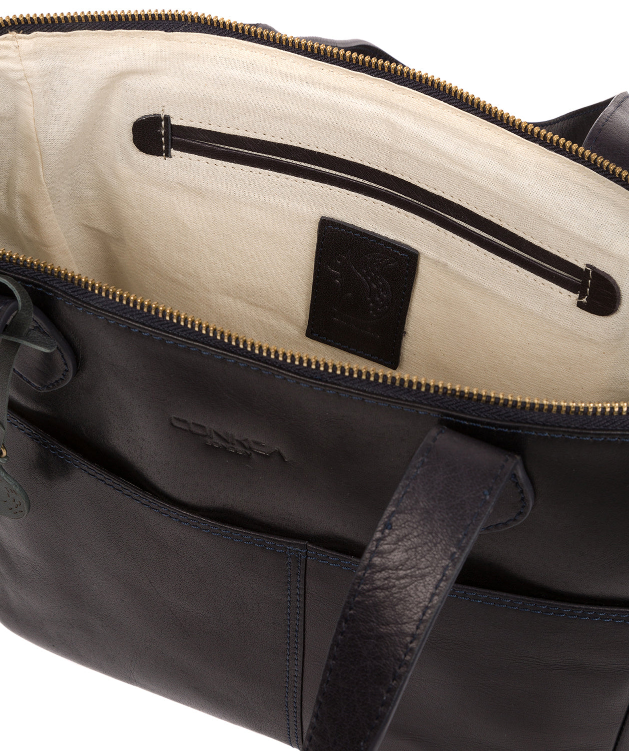 'Harp' Navy Leather Tote Bag Pure Luxuries London