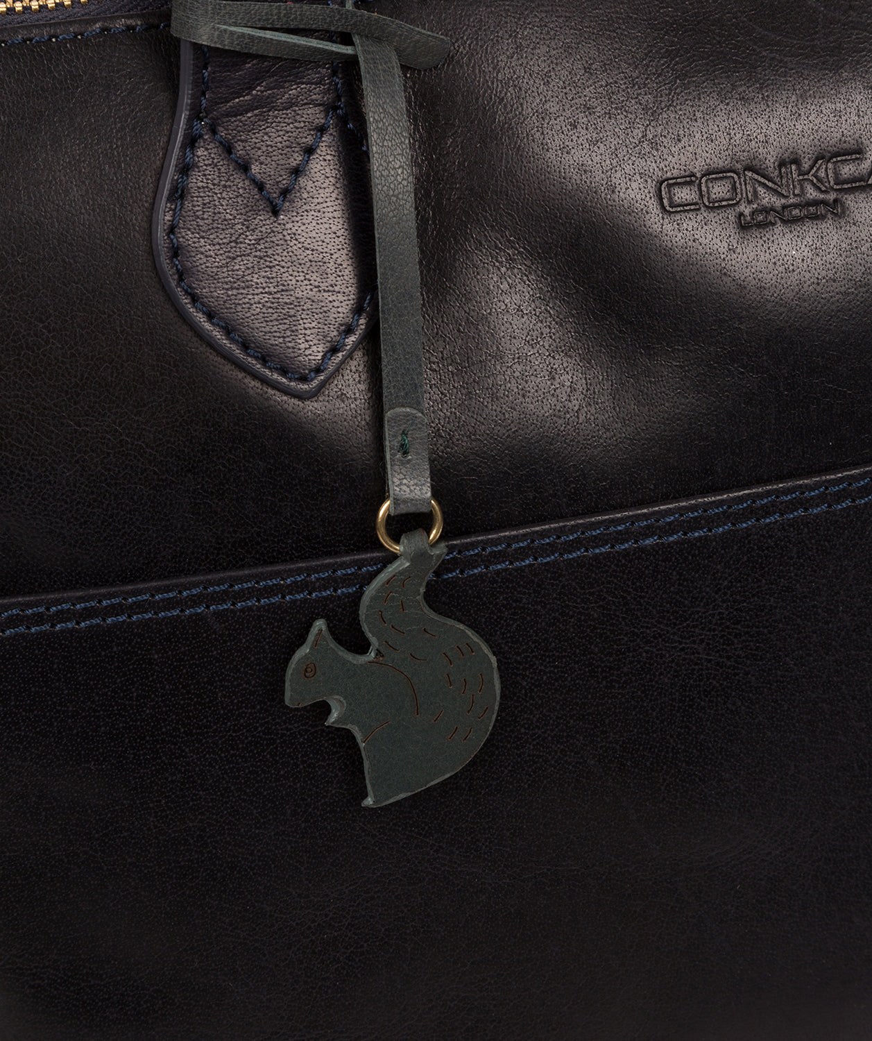 'Harp' Navy Leather Tote Bag Pure Luxuries London