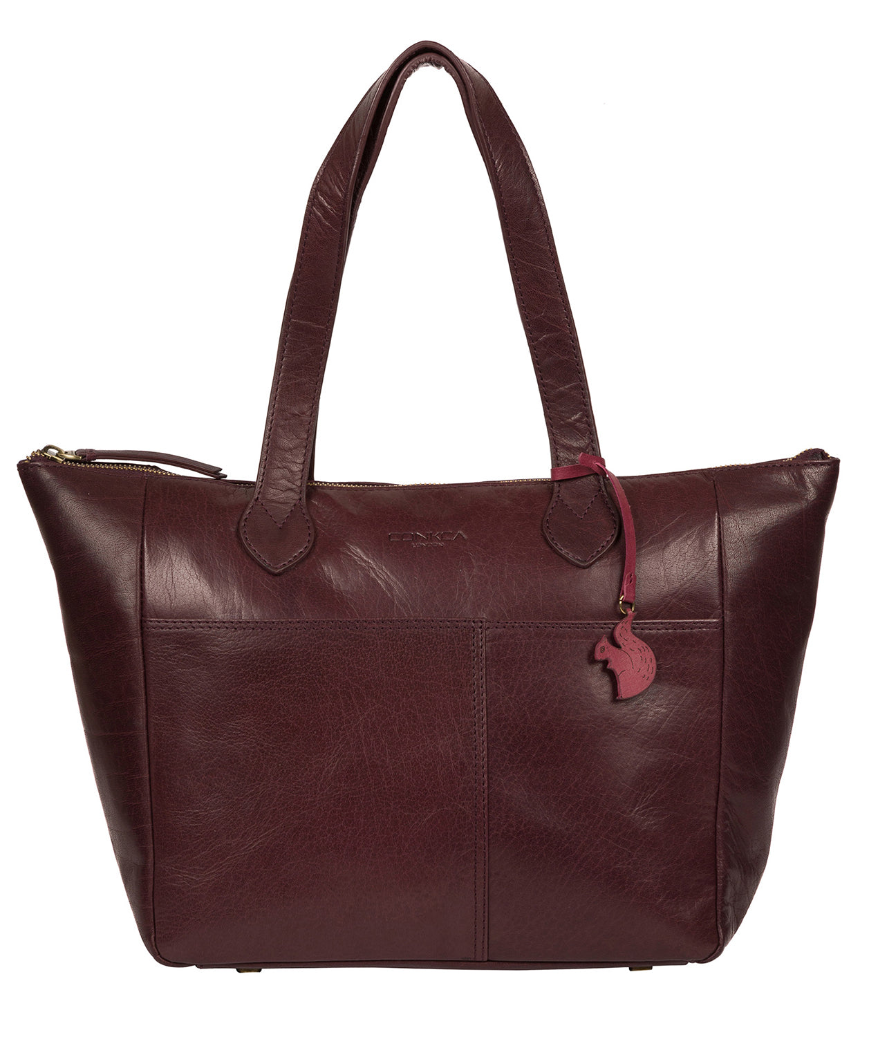 'Harp' Plum Leather Tote Bag image 1