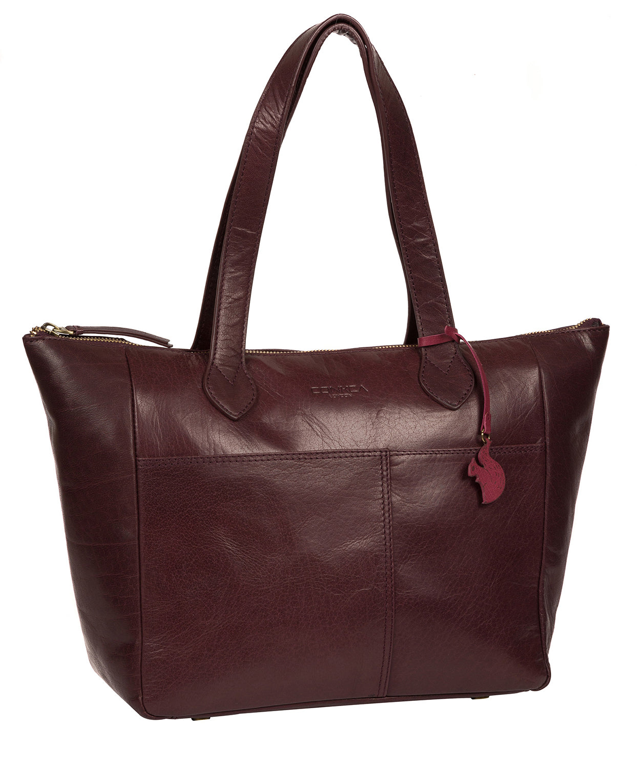 'Harp' Plum Leather Tote Bag image 5