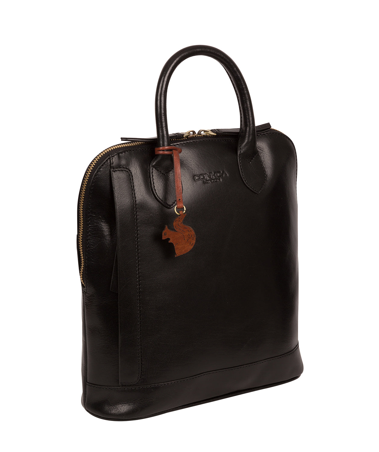 'Camille' Black Leather Backpack