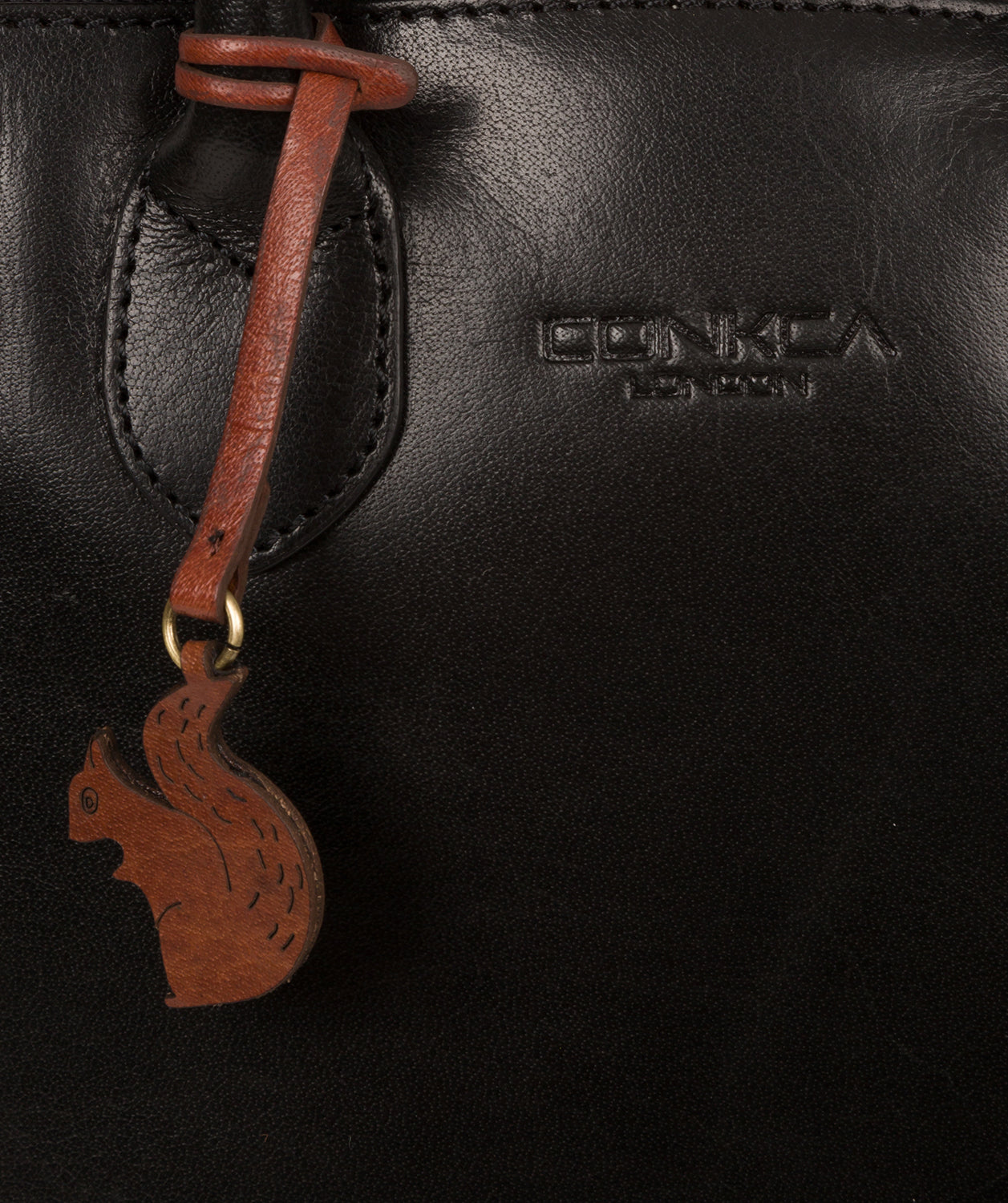 'Camille' Black Leather Backpack