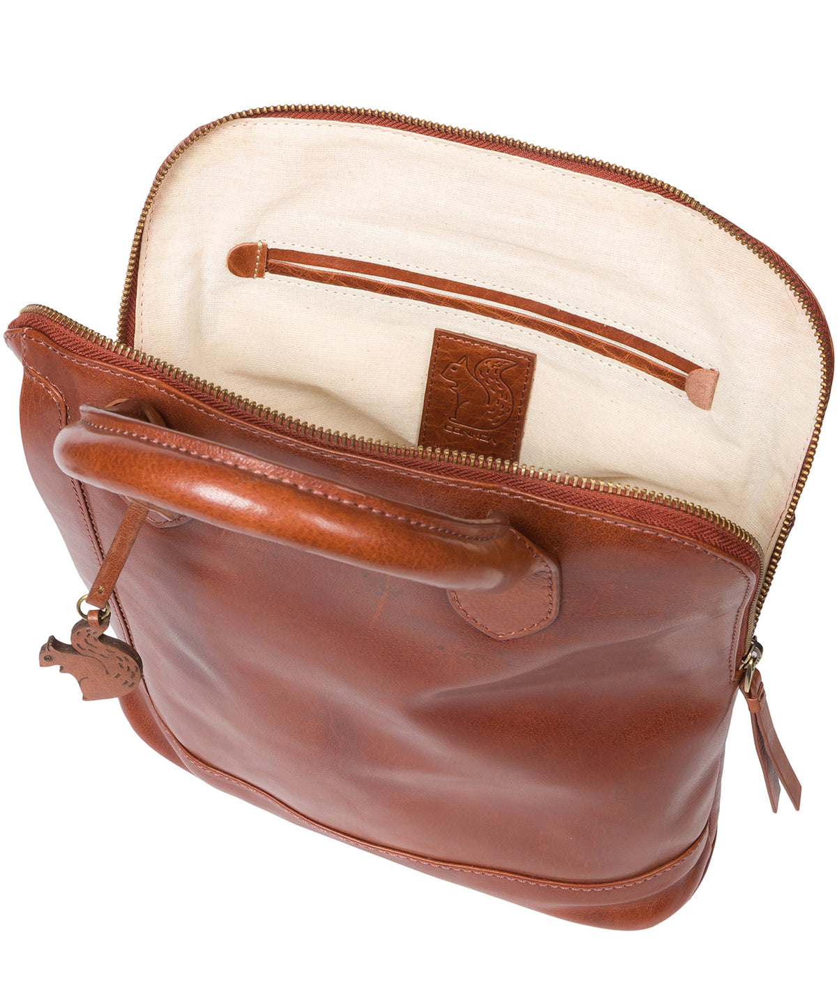 'Camille' Conker Brown Leather Backpack