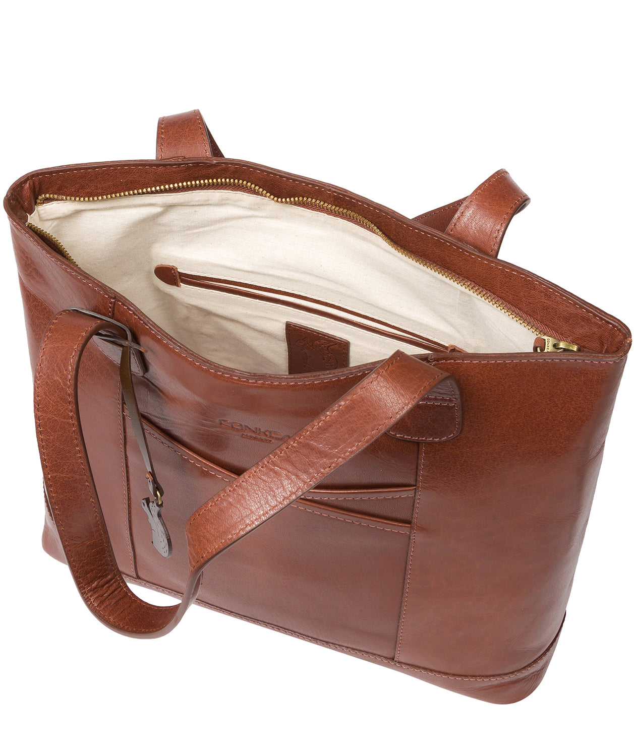 'Patience' Conker Brown Leather Tote Bag