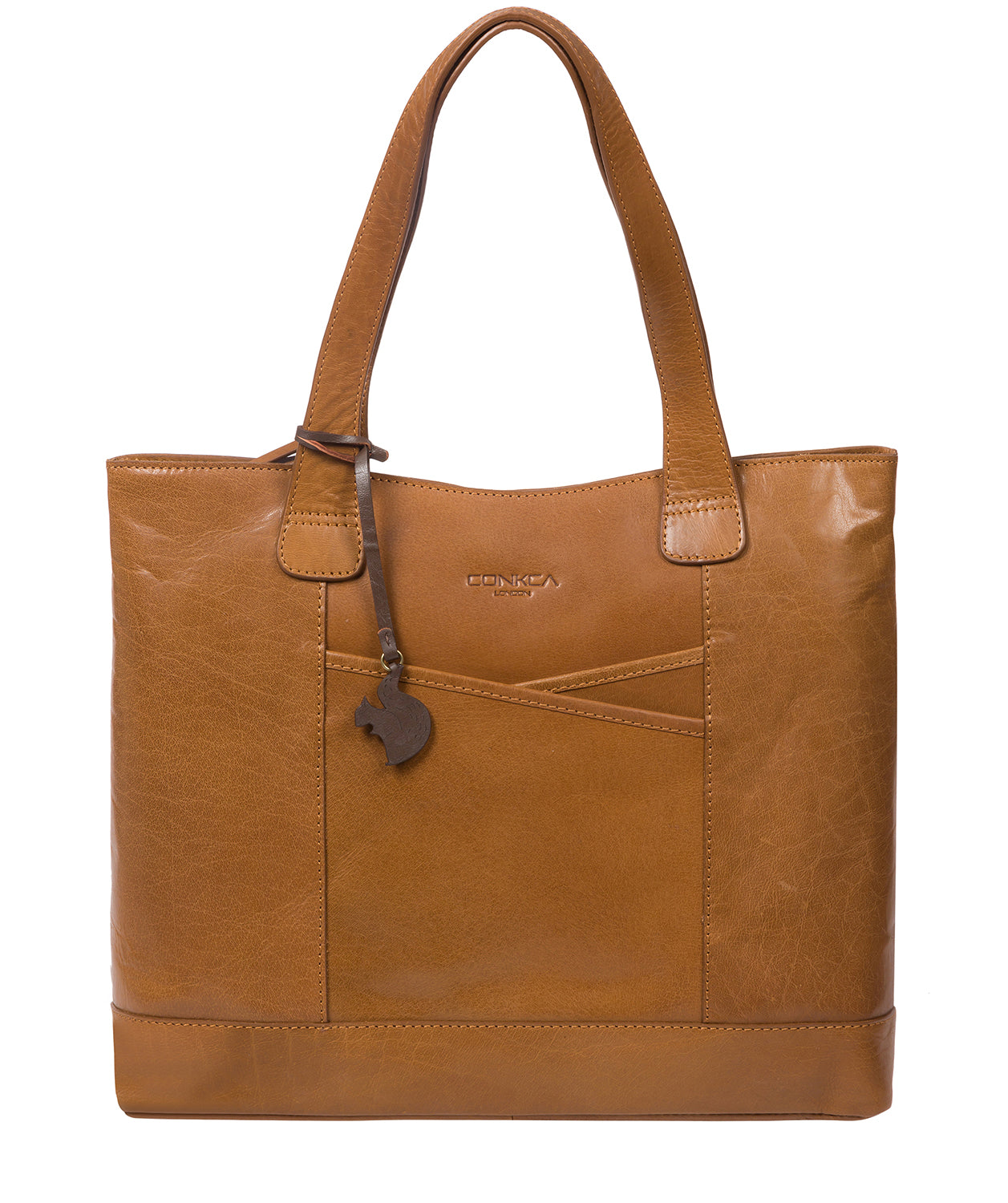 'Patience' Dark Tan Leather Tote Bag
