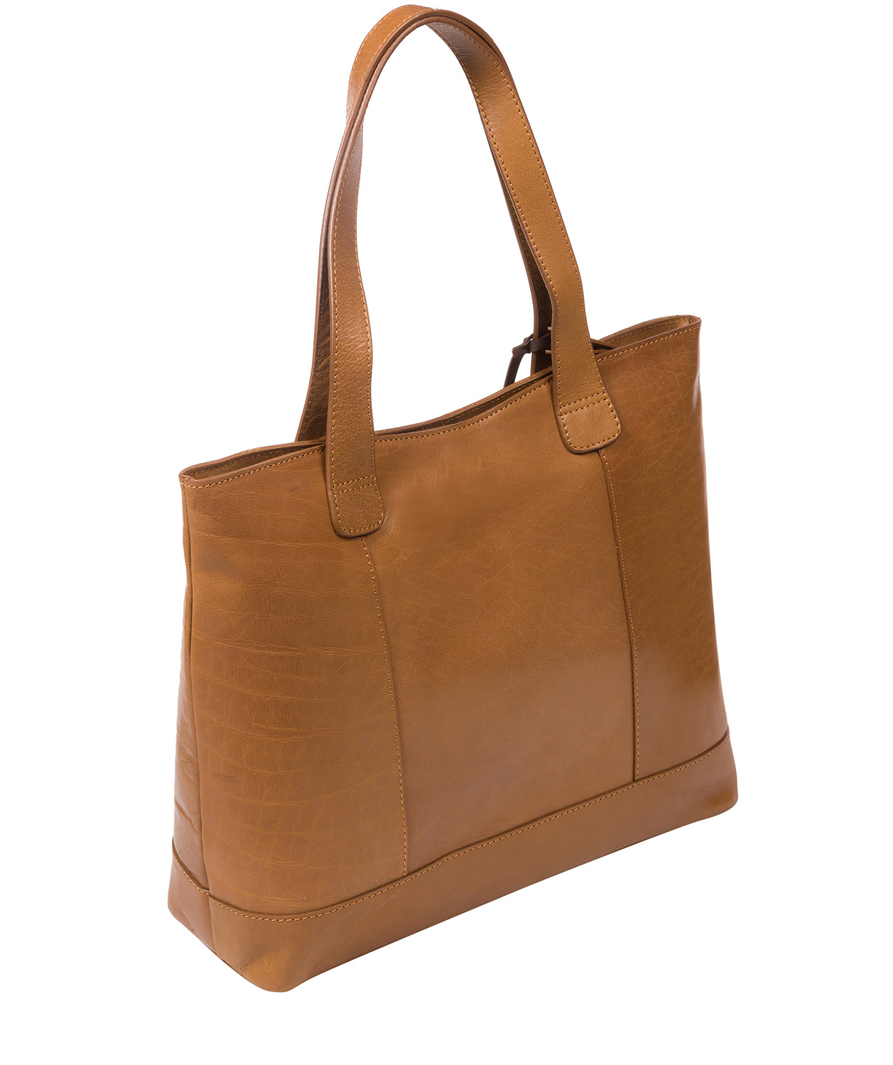 'Patience' Dark Tan Leather Tote Bag