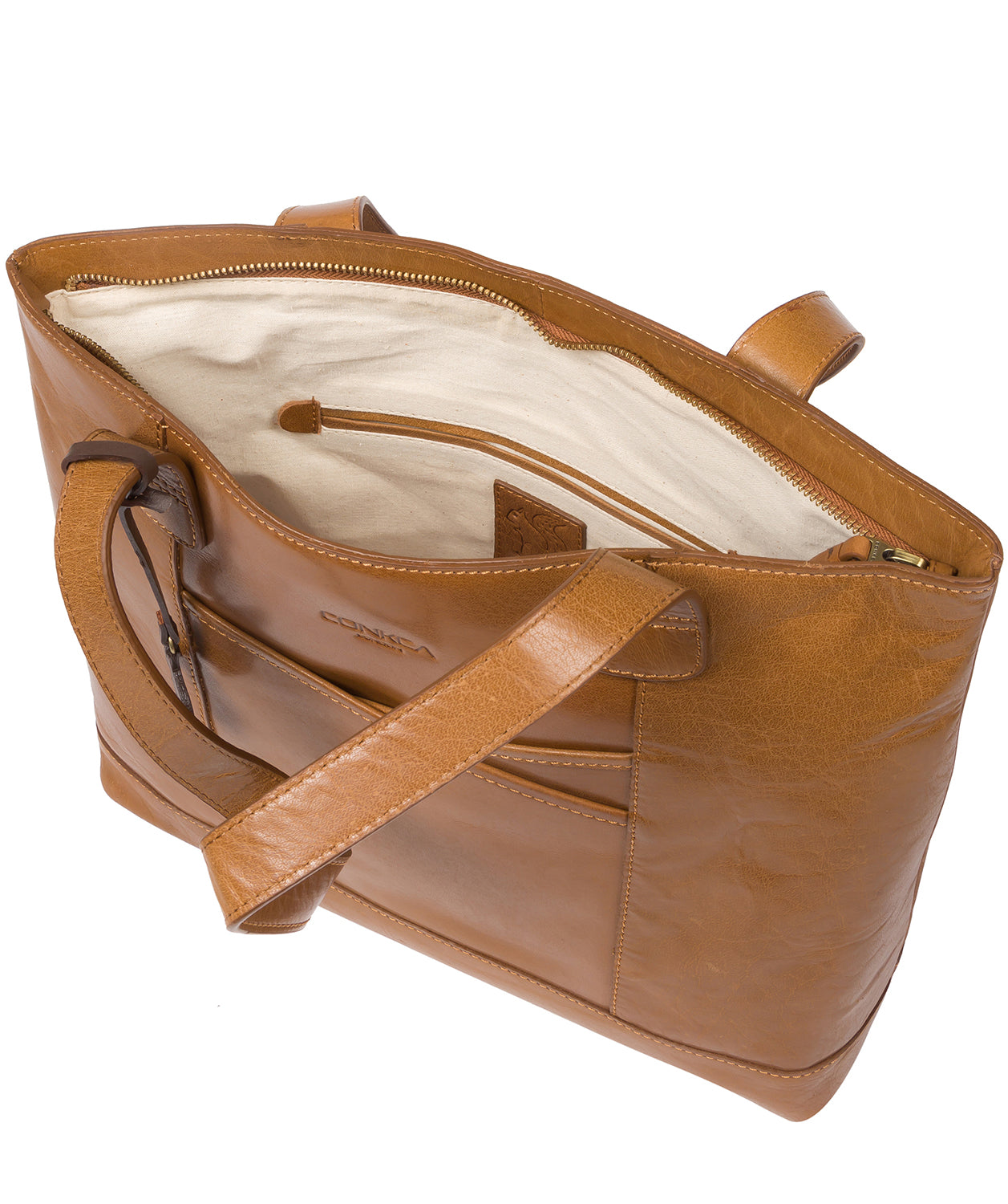 'Patience' Dark Tan Leather Tote Bag