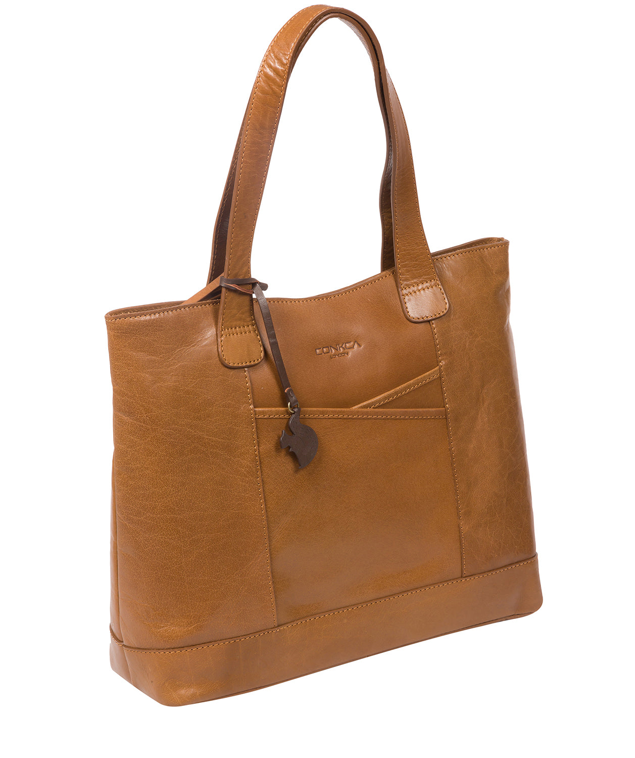 'Patience' Dark Tan Leather Tote Bag
