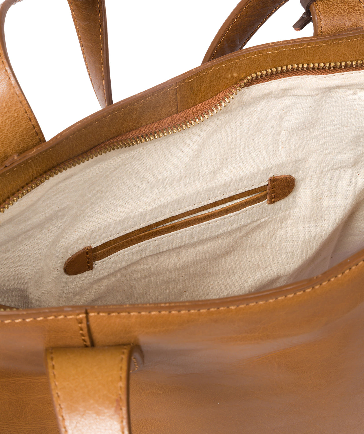 'Patience' Dark Tan Leather Tote Bag