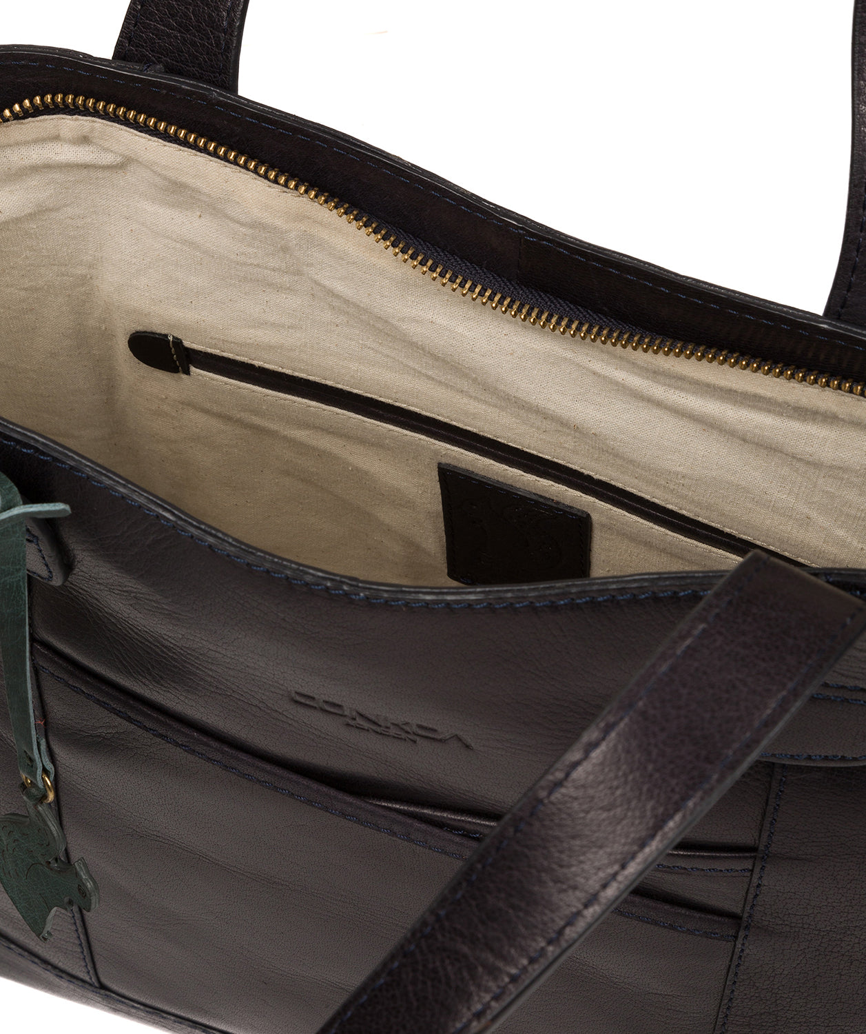 'Patience' Navy Leather Tote Bag Pure Luxuries London