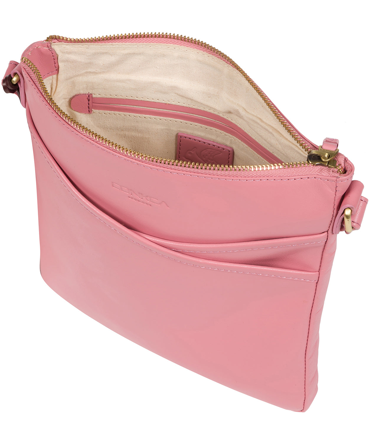 'Avril' Blush Leather Cross Body Bag