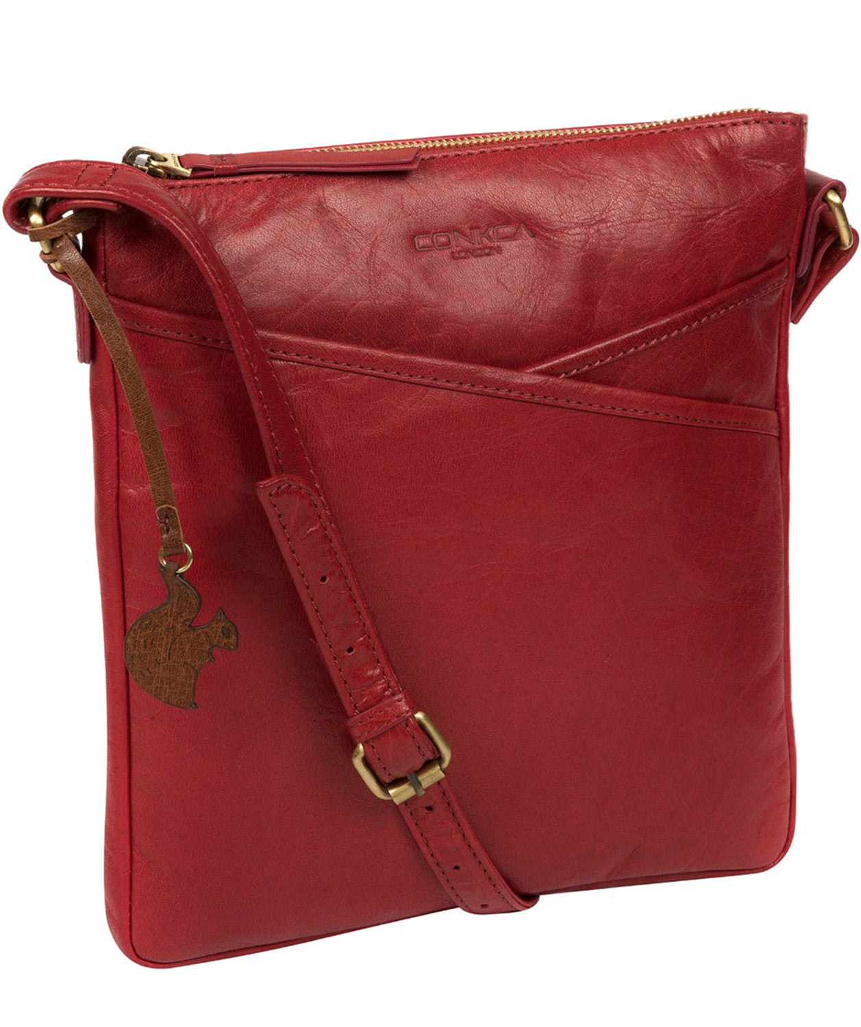 'Avril' Chilli Pepper Leather Cross Body Bag Pure Luxuries London