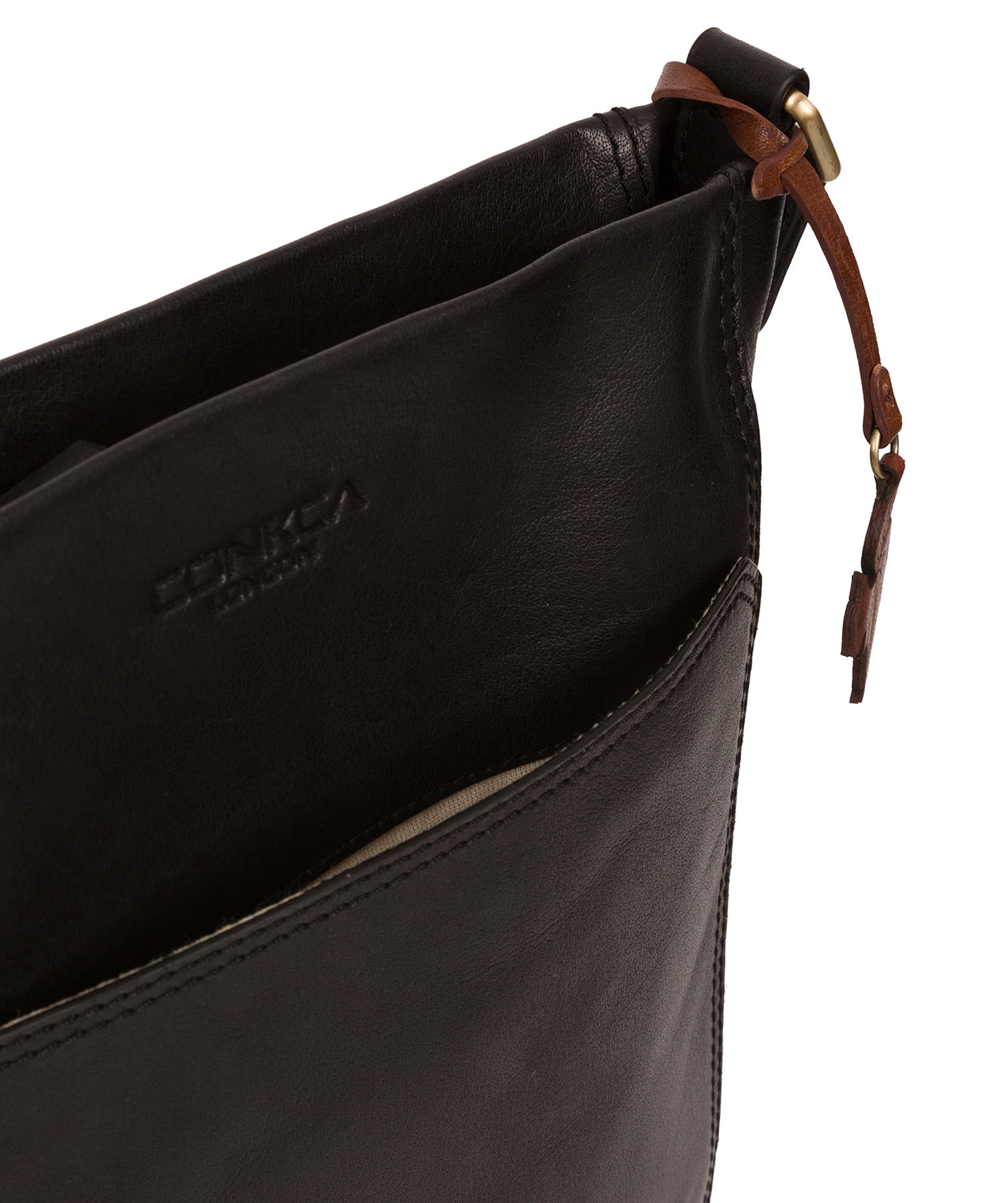 'Dink' Black Leather Cross Body Bag