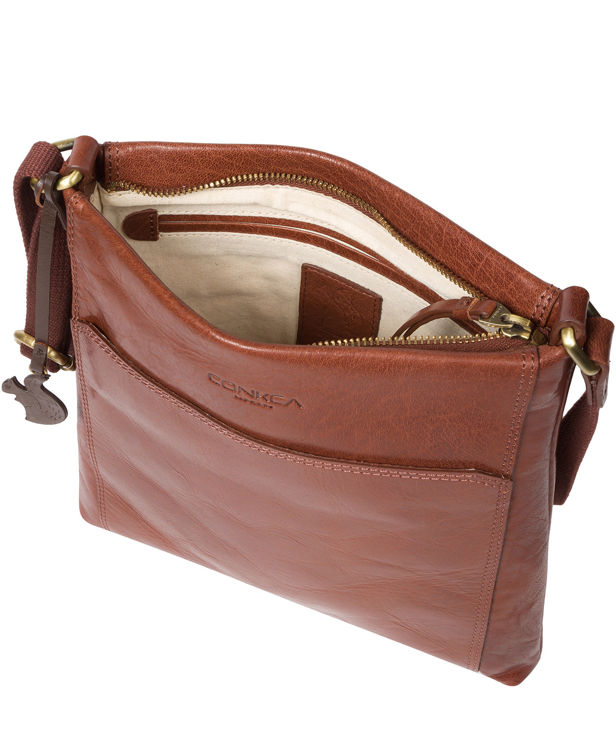'Dink' Conker Brown Leather Cross Body Bag