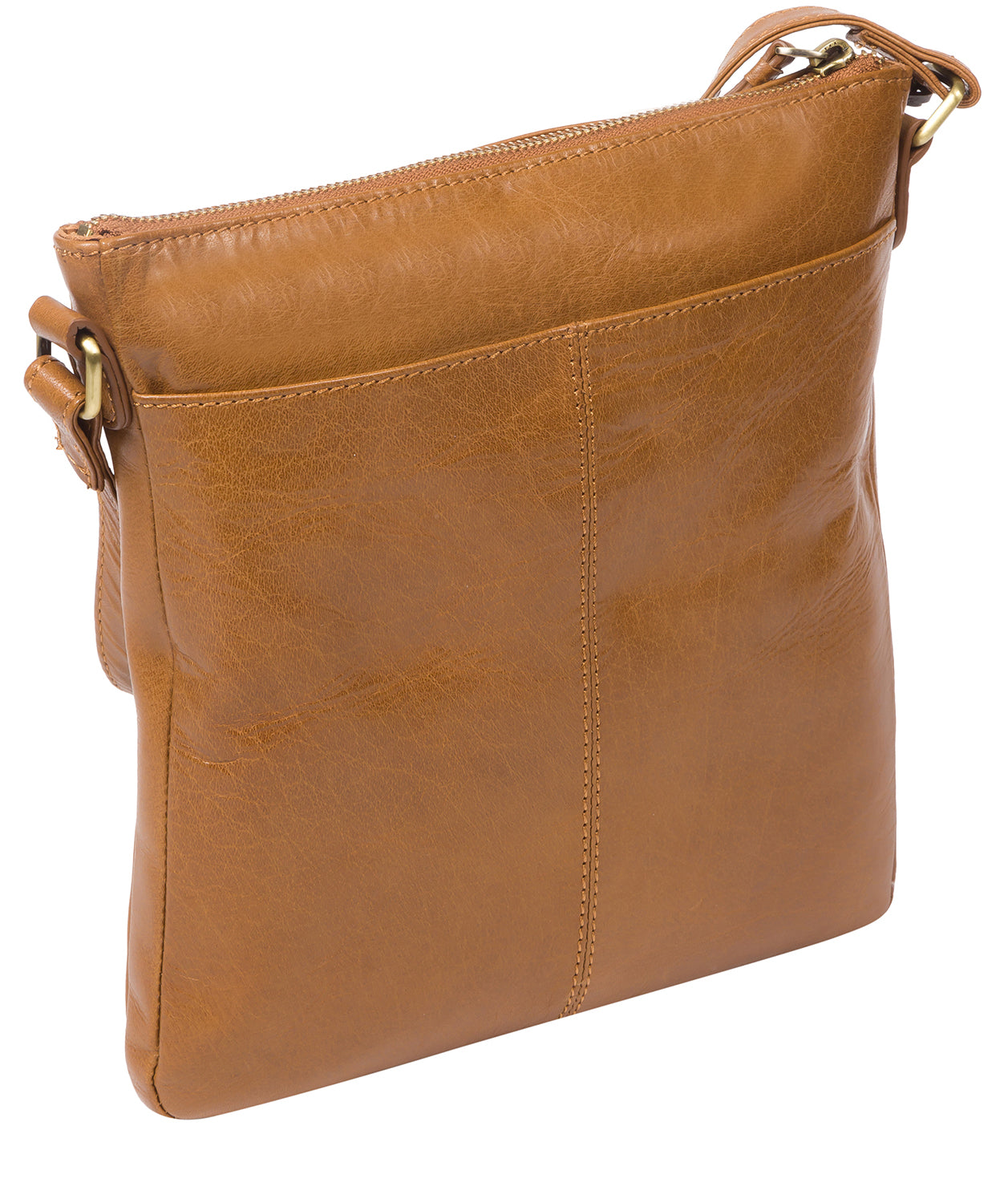 'Avril' Dark Tan Leather Cross Body Bag