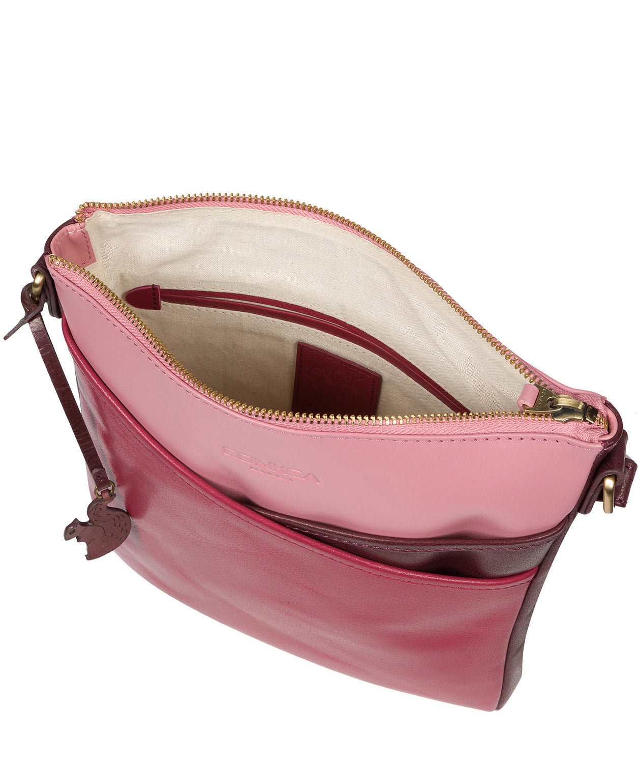 'Avril' Orchid, Plum & Blush Leather Cross Body Bag