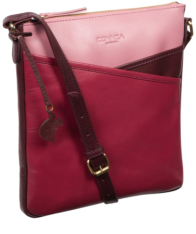 'Avril' Orchid, Plum & Blush Leather Cross Body Bag