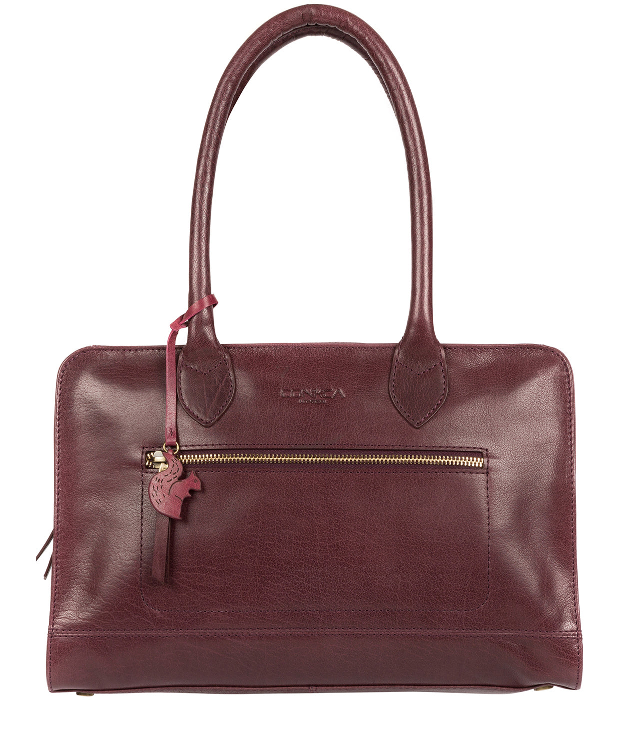 'Mona' Plum Leather Handbag